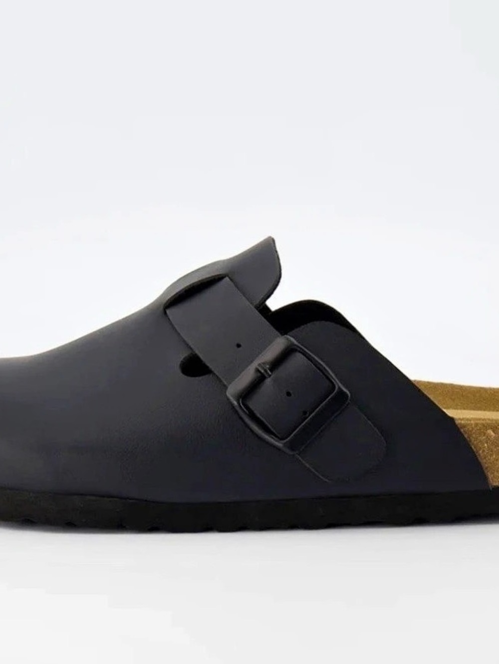 Cushionaire Birkenstock Boston Black Buckle Clogs 7.5 New
